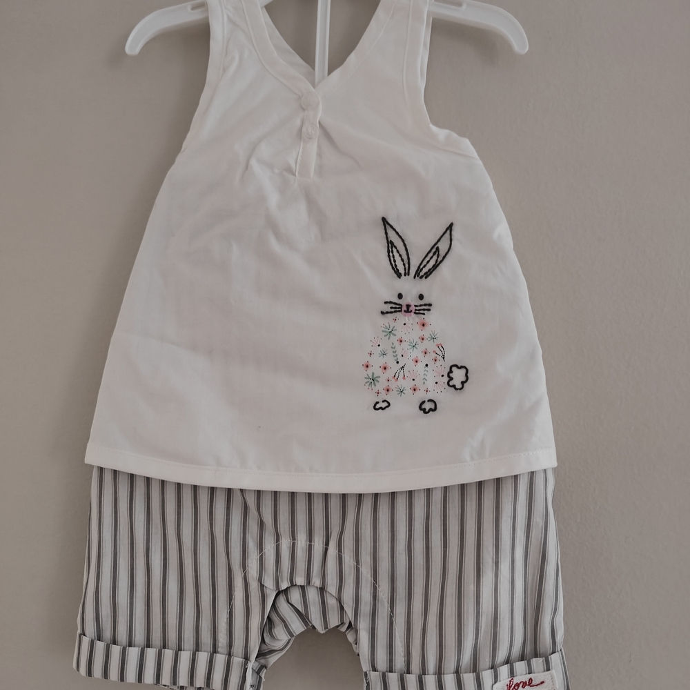 Ellen Degeneres White and Gray Kids One Piece